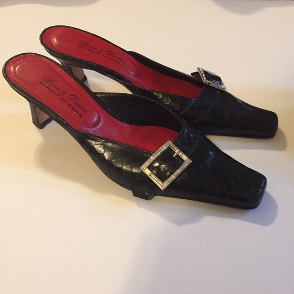 Beverly Feldman Snakeskin Slip on Heels Size 8 - Picture 2 of 7